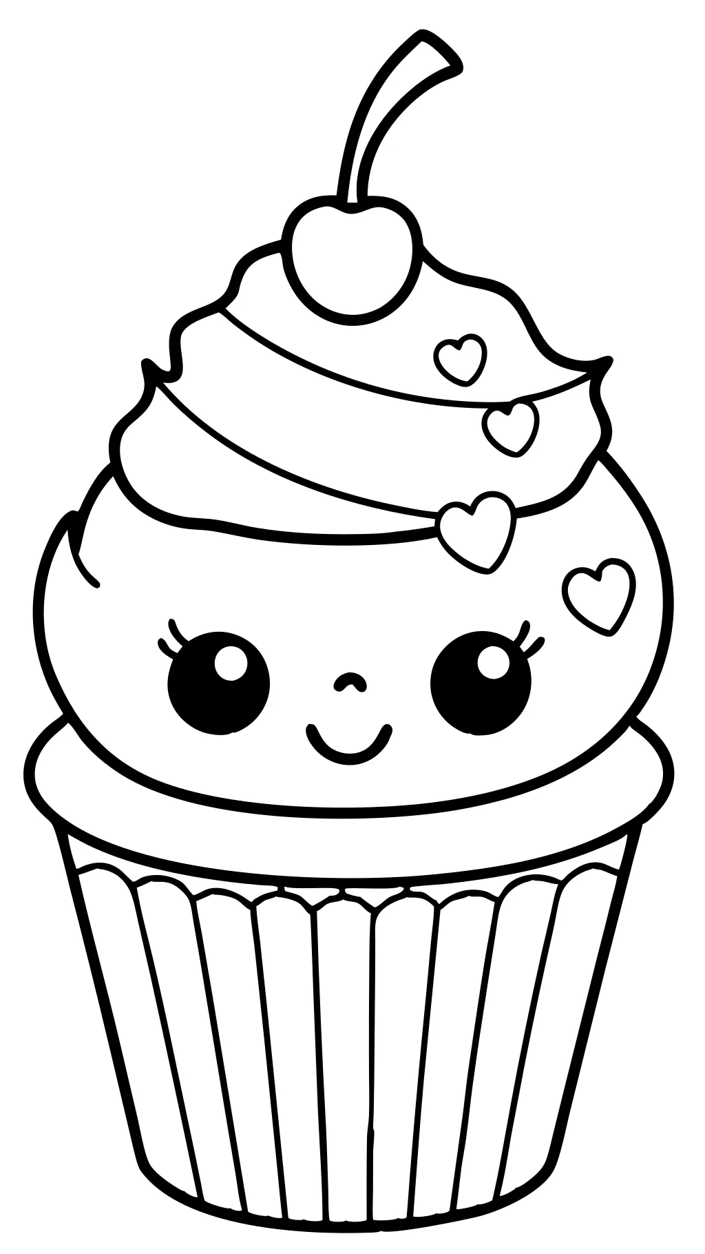 Páginas para colorear de cupcake lindas imprimibles